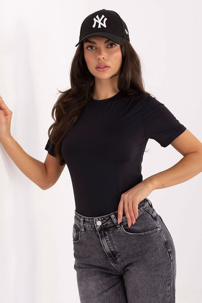 Women's Black and Beige Blouse back view