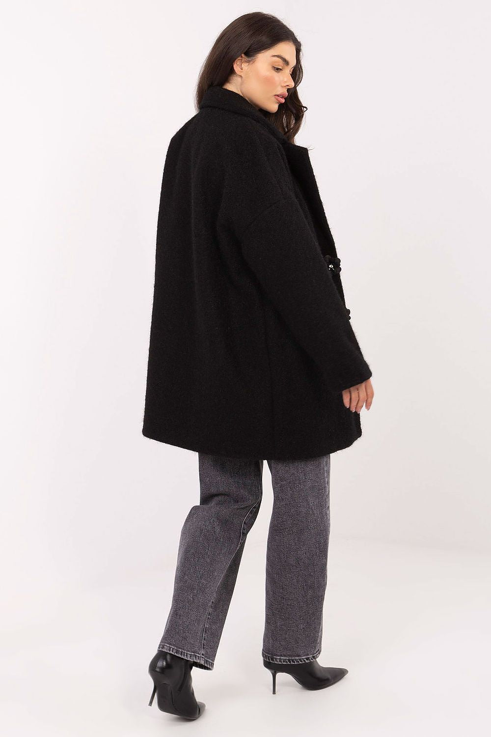 beige long sleeve mini coat view 9