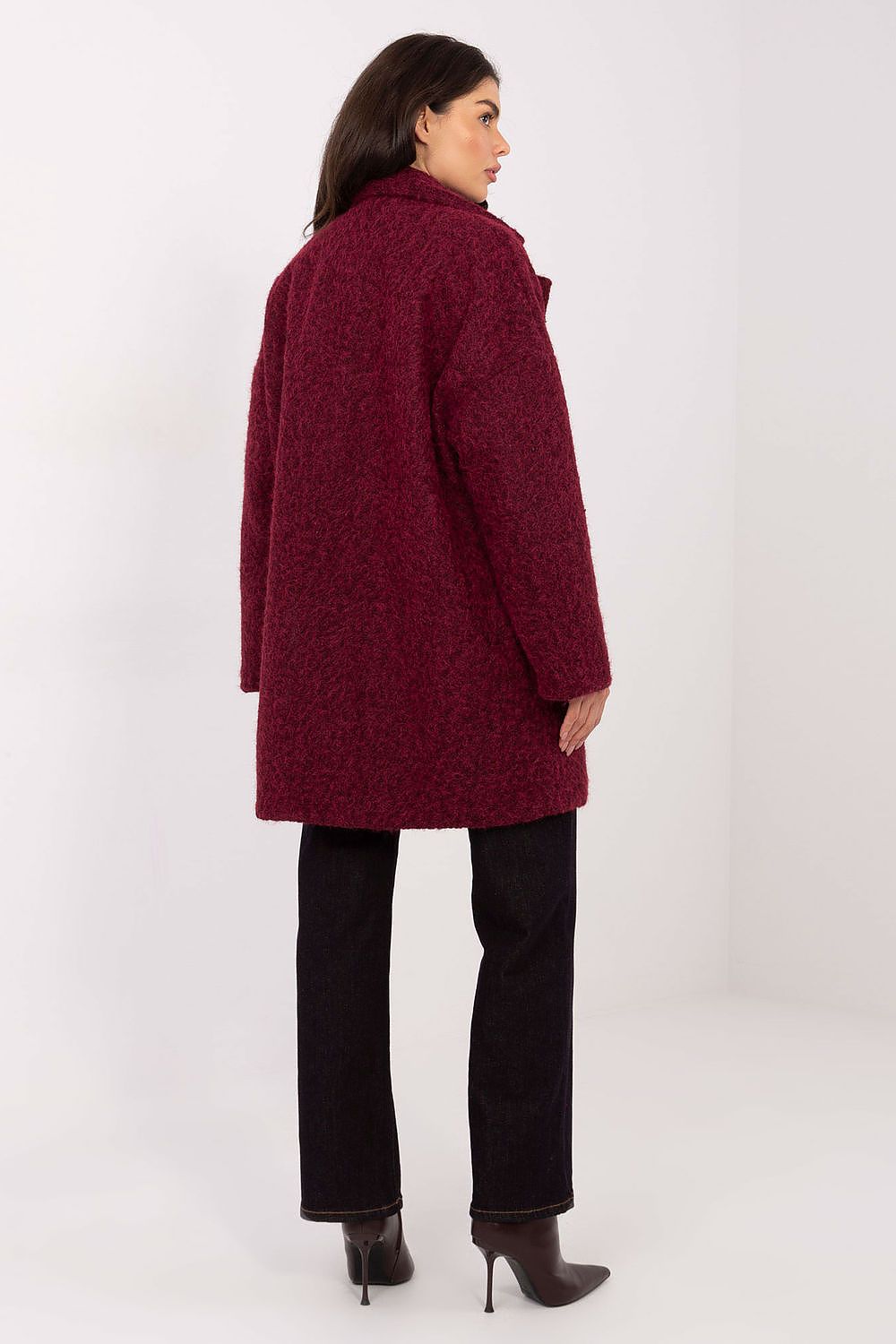 beige long sleeve mini coat view 12