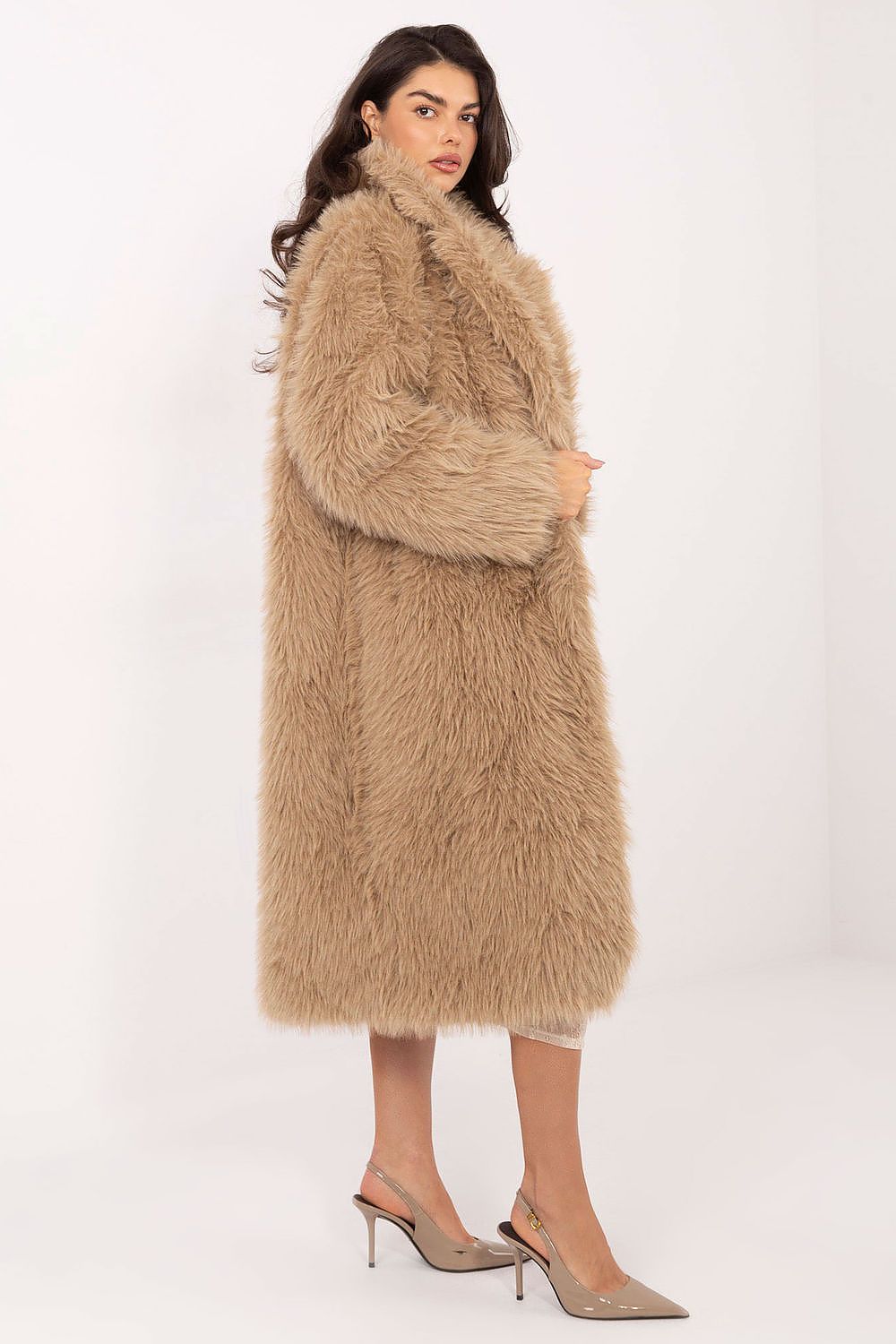 black long sleeve coat side view