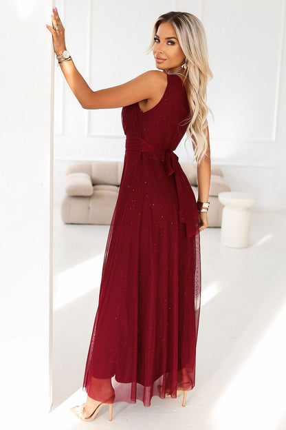 red maxi long dress alternate angle
