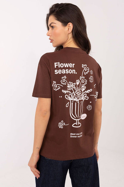 Women's Pink, Brown, and White T-shirt view 6