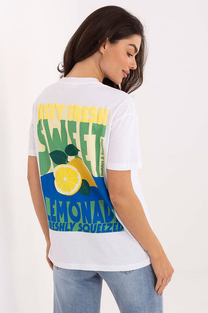 Women's White, Blue, and Yellow T-shirt view 9