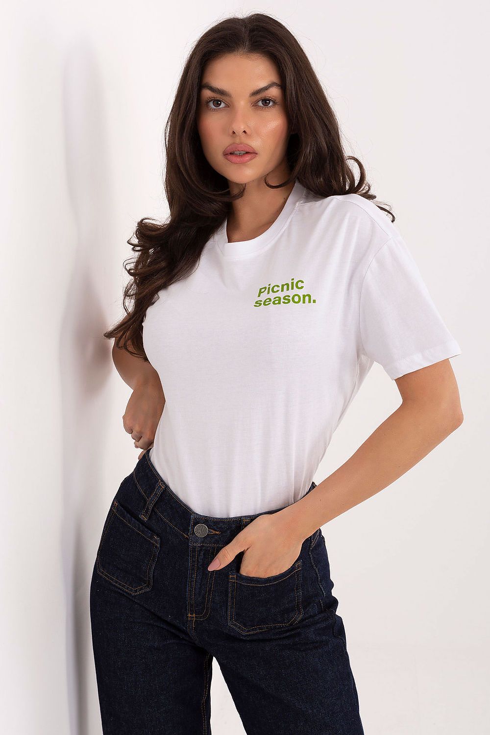 Women's Pink, Brown, and White T-shirt view 7