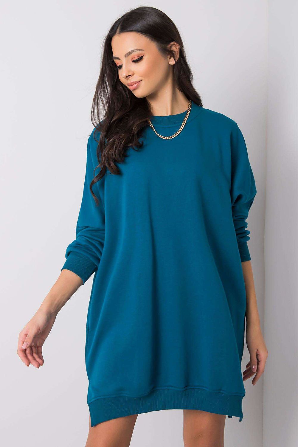 navy blue long sleeve mini day dress view 9