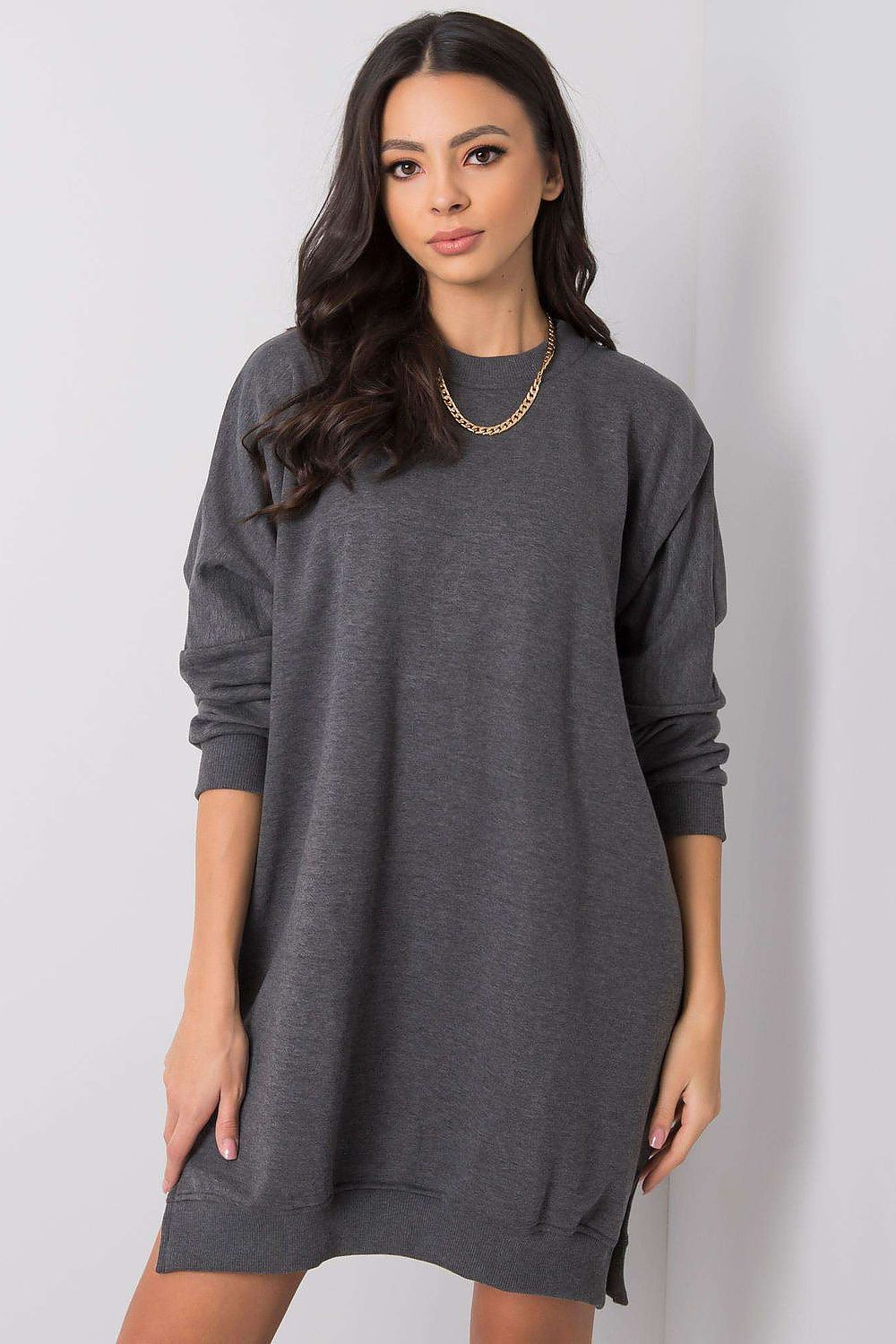 navy blue long sleeve mini day dress view 12