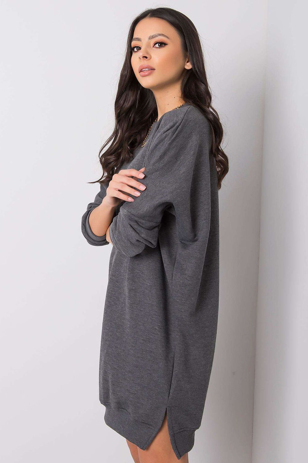 navy blue long sleeve mini day dress view 13
