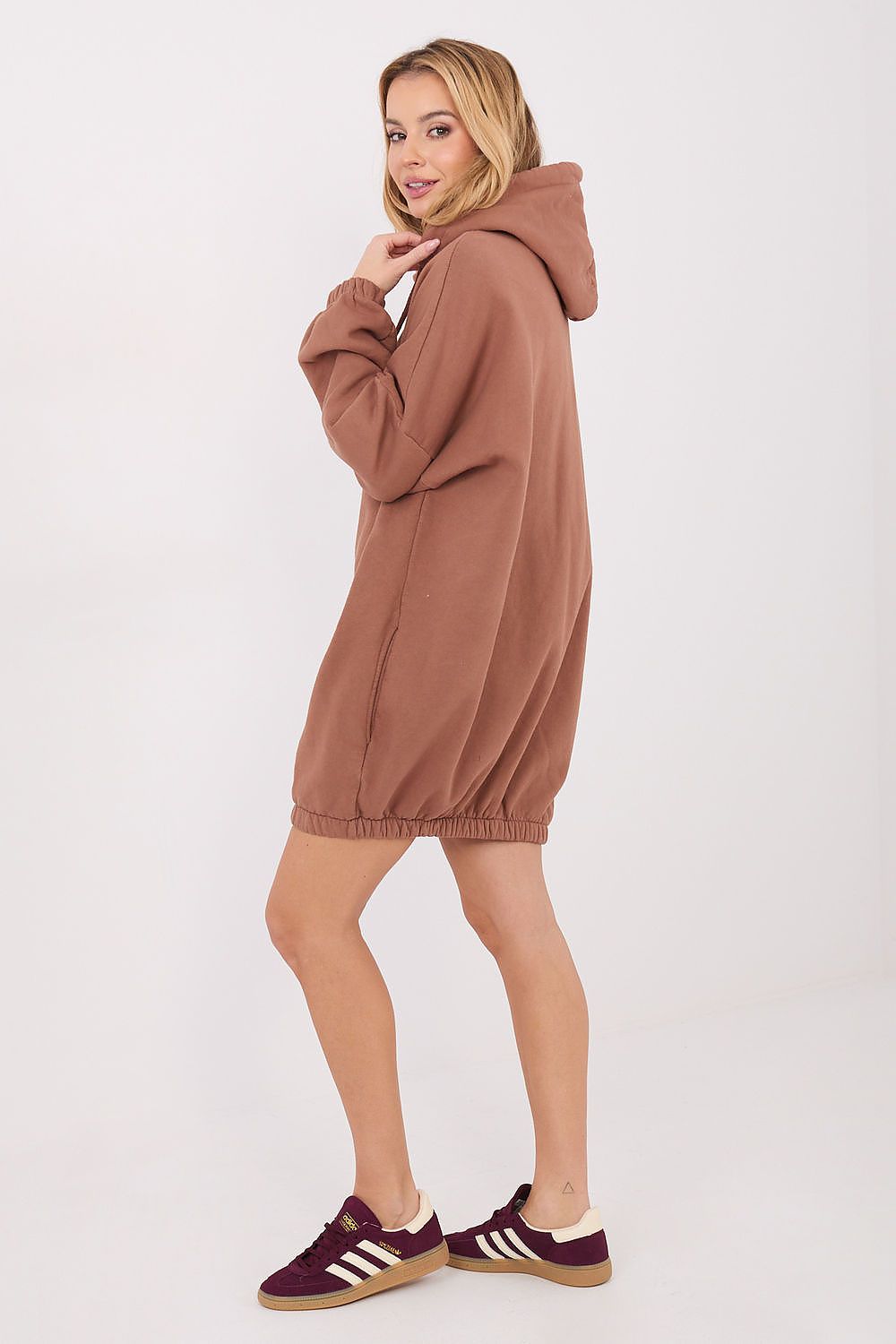 grey long sleeve mini day dress view 12