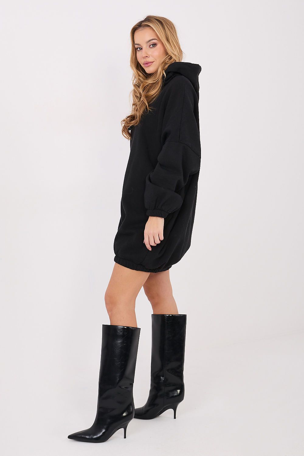 grey long sleeve mini day dress view 15