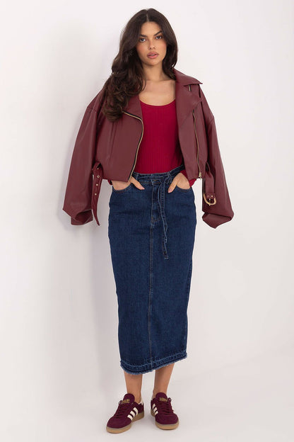 Women's Navy Blue and Blue Skirt front view