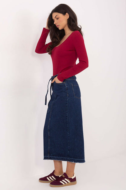 Women's Navy Blue and Blue Skirt detail view
