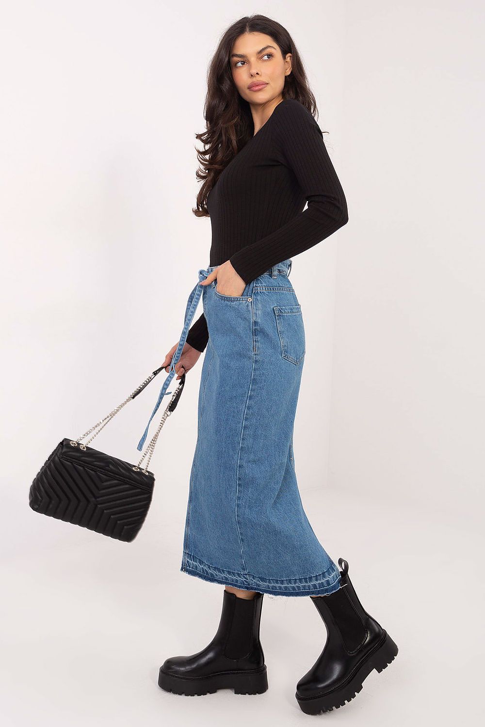 Women's Navy Blue and Blue Skirt view 6