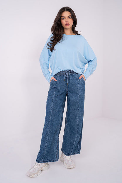 Women's Blue Jeans High-waisted front view