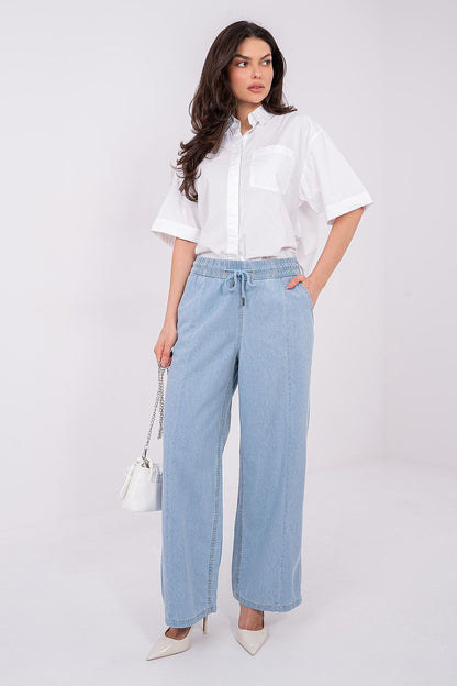 Women's Blue Jeans High-waisted back view