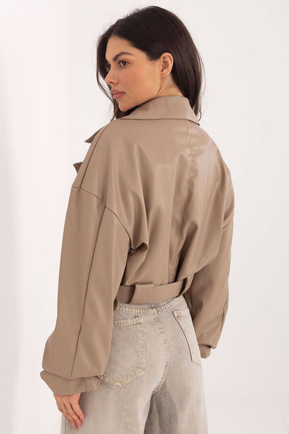 black belted long sleeve jacket view 7