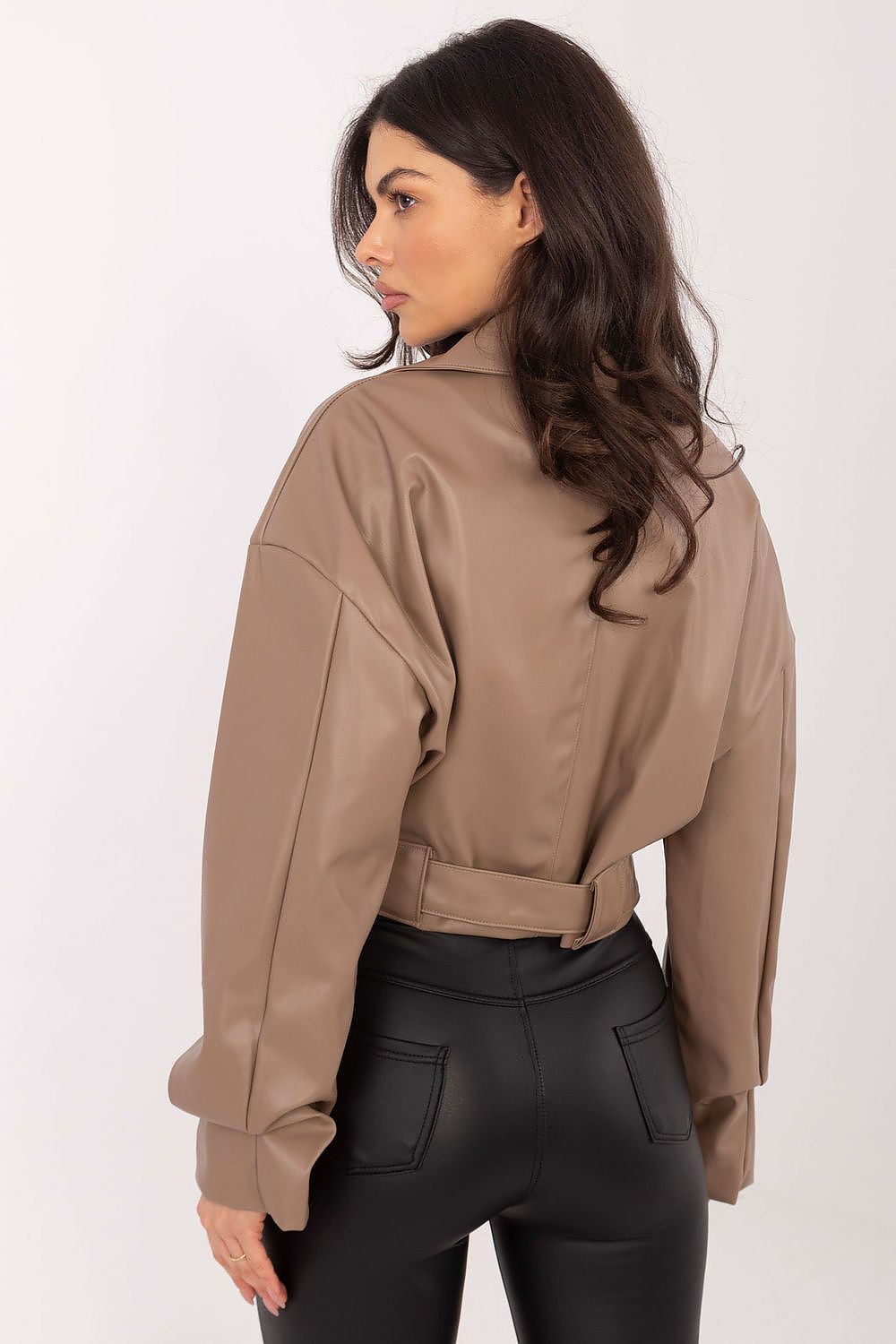 black belted long sleeve jacket view 10