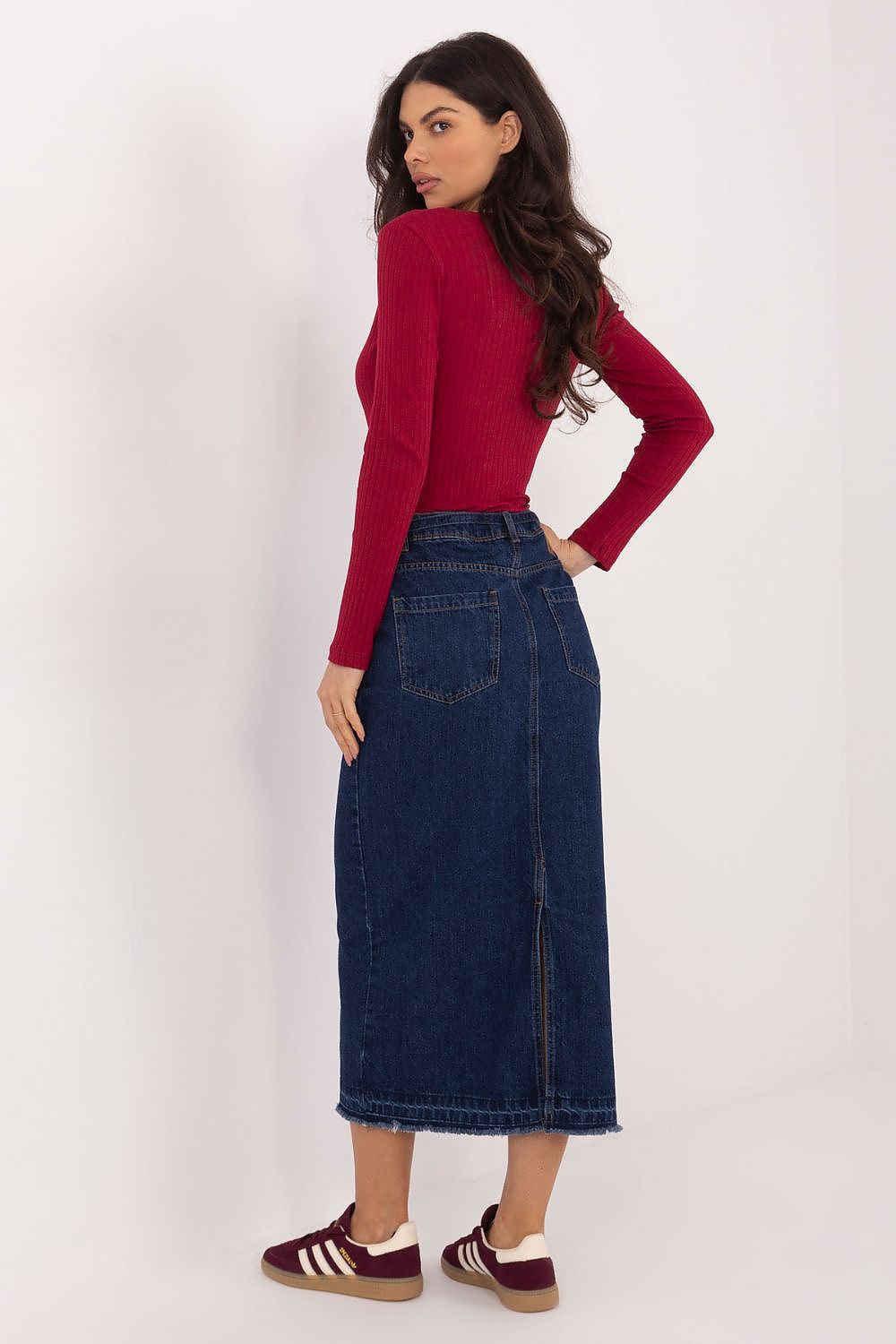 Women's Navy Blue and Blue Skirt back view
