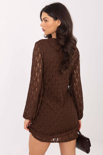 brown lace mini elegant brown lace mini dress for women – feminine, flattering & perfect for parties detail view