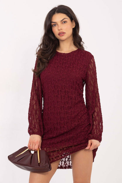 brown lace mini elegant brown lace mini dress for women – feminine, flattering & perfect for parties view 7