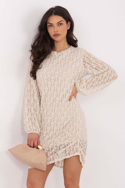 brown lace mini elegant brown lace mini dress for women – feminine, flattering & perfect for parties view 11