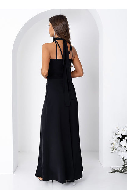 red flared sleeveless long dress view 9