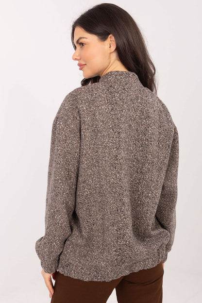 beige long sleeve jacket back view
