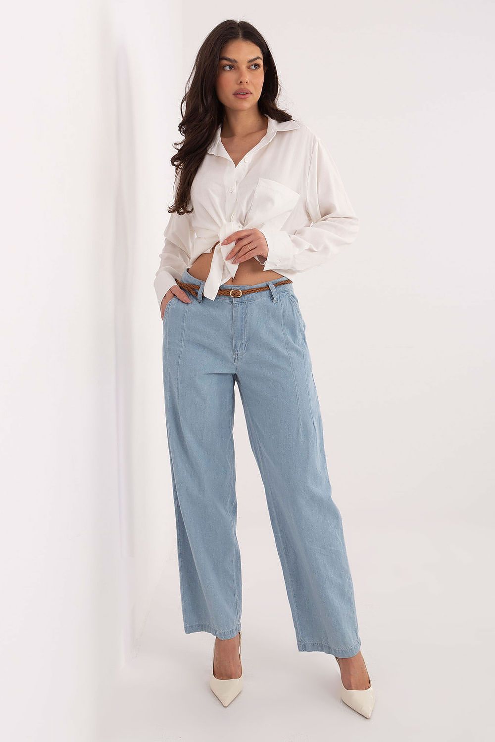 Women's Navy Blue and Blue Jeans back view