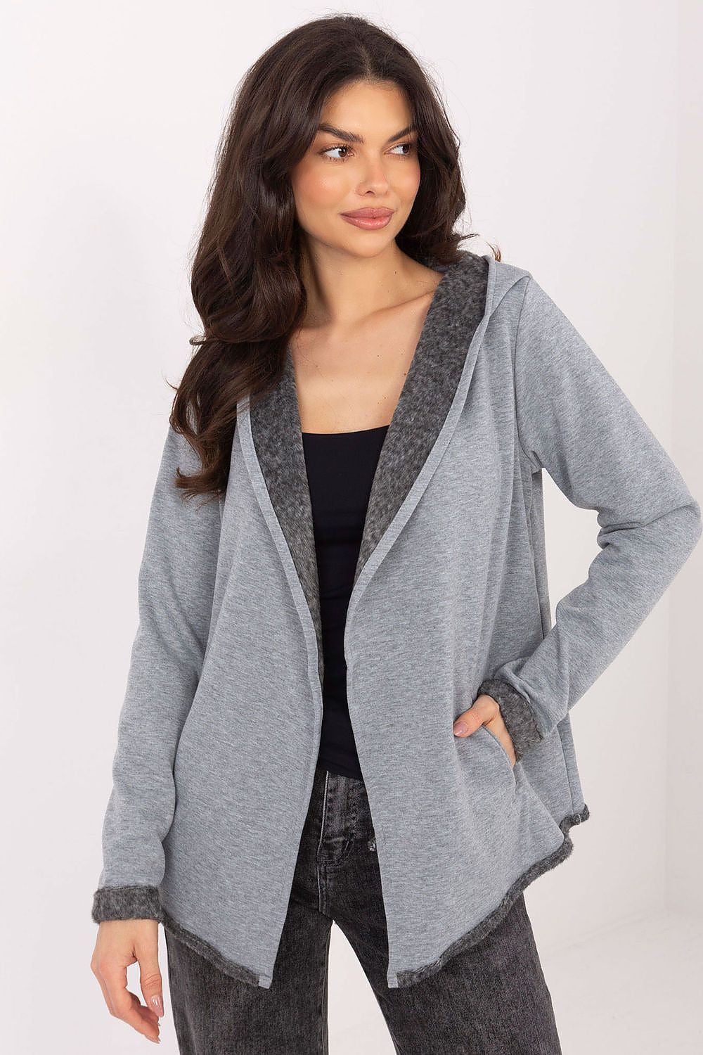 Women's Grey, Green, and Navy Blue Sweatshirt front view
