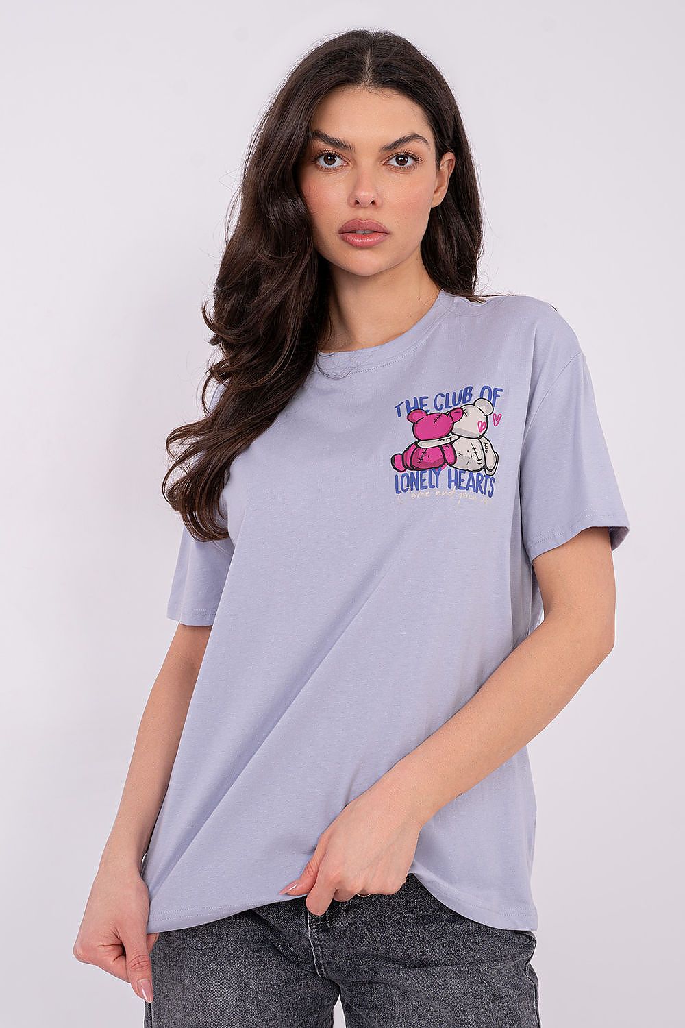 Women's Beige, Violet, and White T-shirt view 5