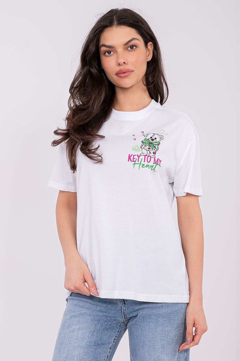 Women's Beige, Violet, and White T-shirt view 9