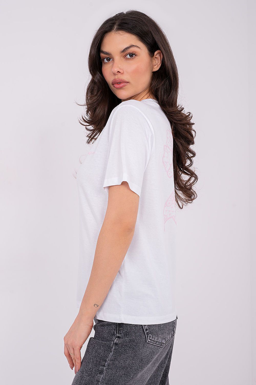 Women's Pink, White, and Blue T-shirt view 7