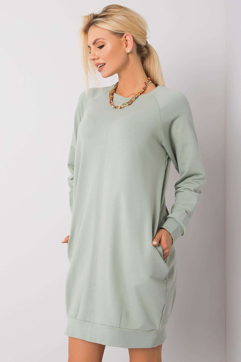 navy blue long sleeve mini day dress view 13
