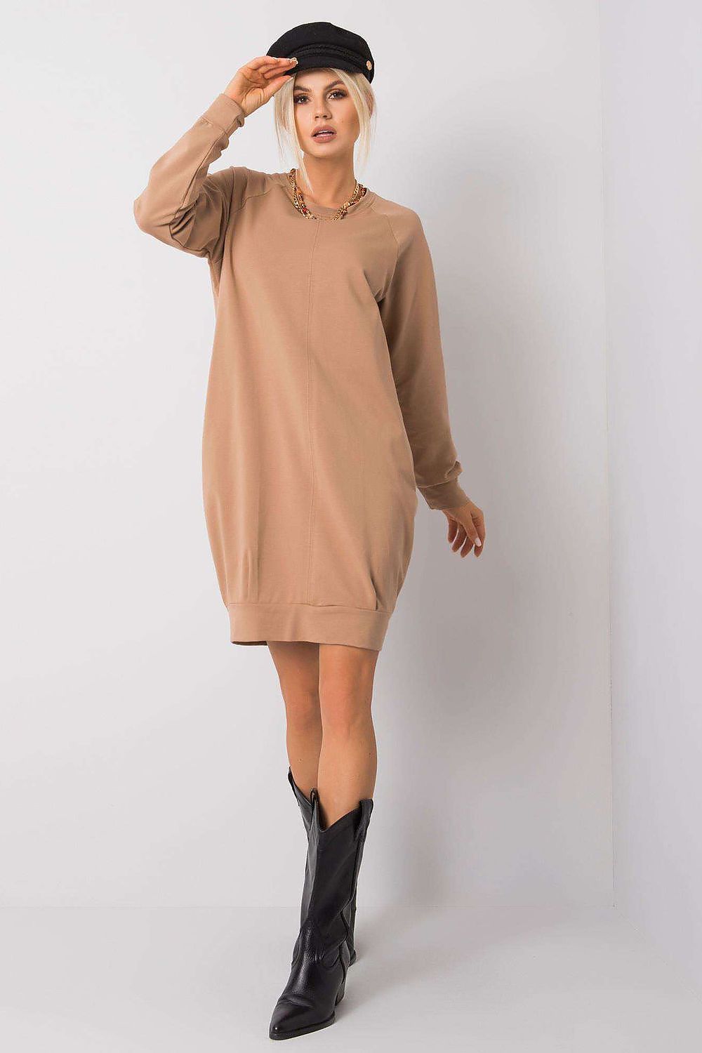 navy blue long sleeve mini day dress view 15