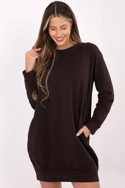 navy blue long sleeve mini day dress view 18
