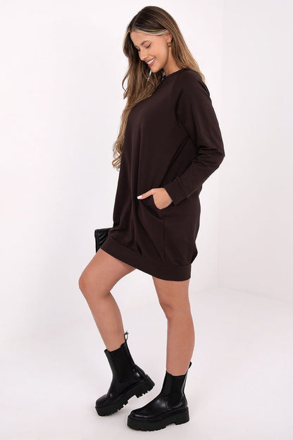 navy blue long sleeve mini day dress view 19