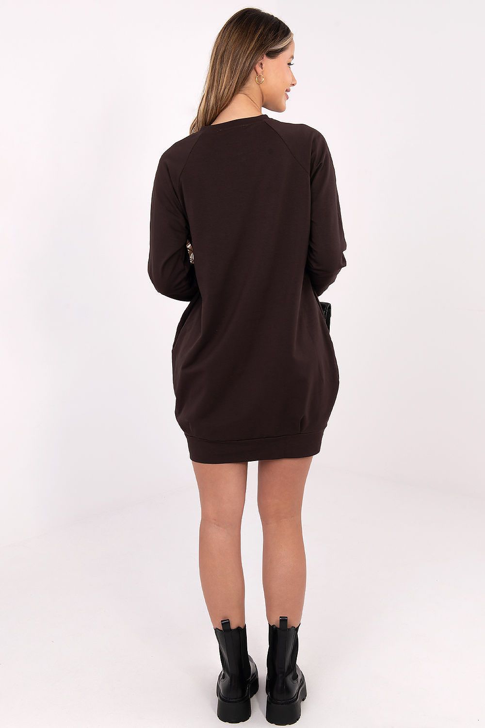 navy blue long sleeve mini day dress view 20