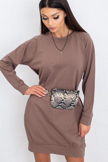 navy blue long sleeve mini day dress view 23