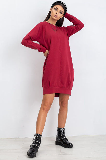 navy blue long sleeve mini day dress view 27