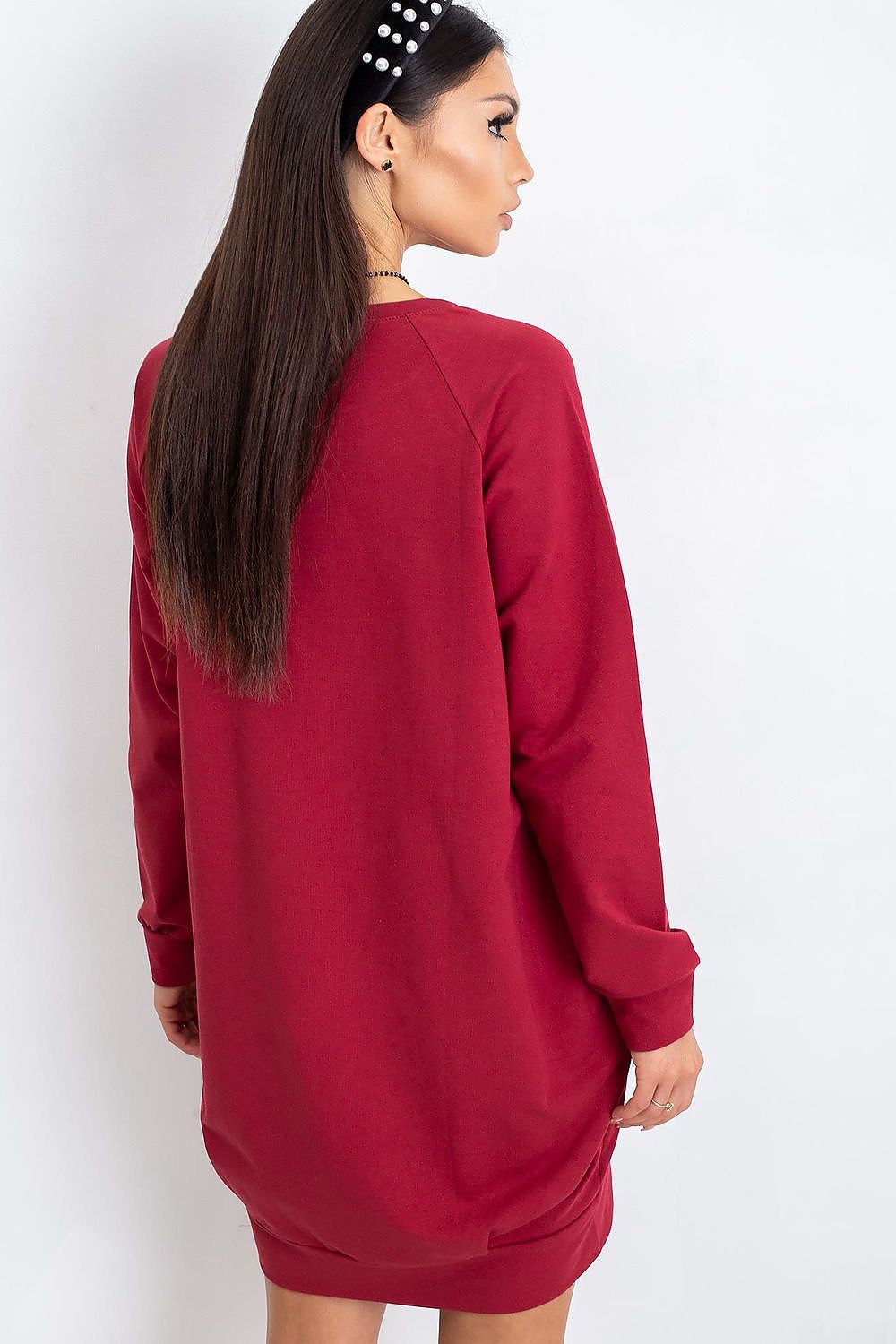 navy blue long sleeve mini day dress view 28