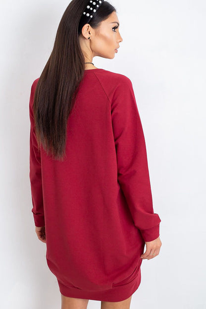 navy blue long sleeve mini day dress view 28