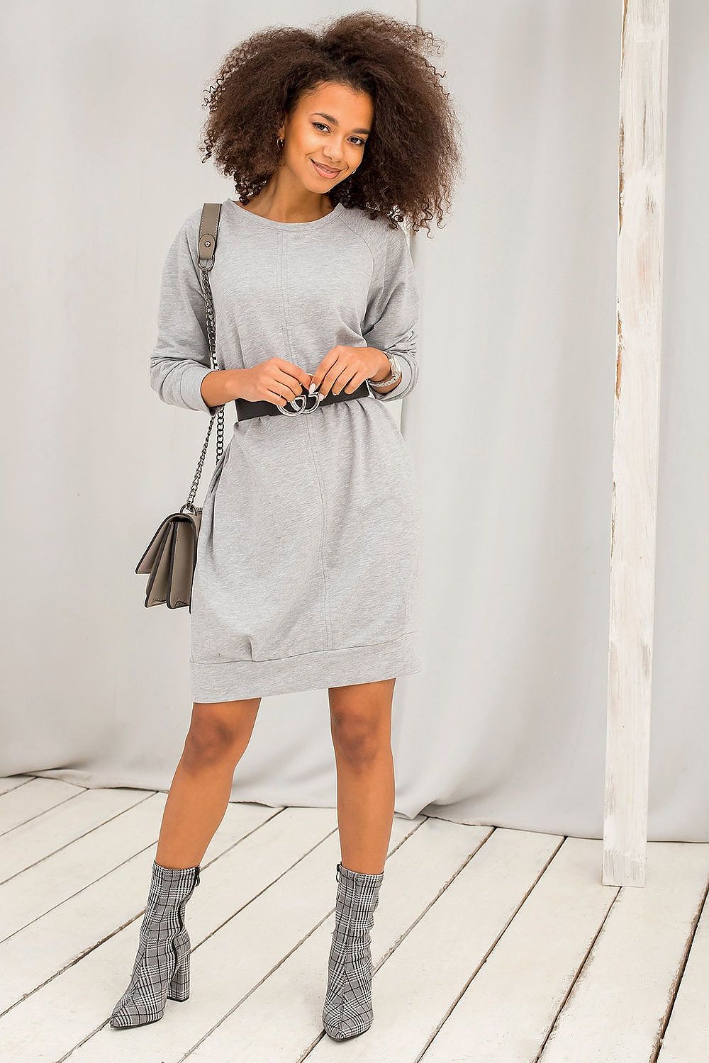 navy blue long sleeve mini day dress view 38