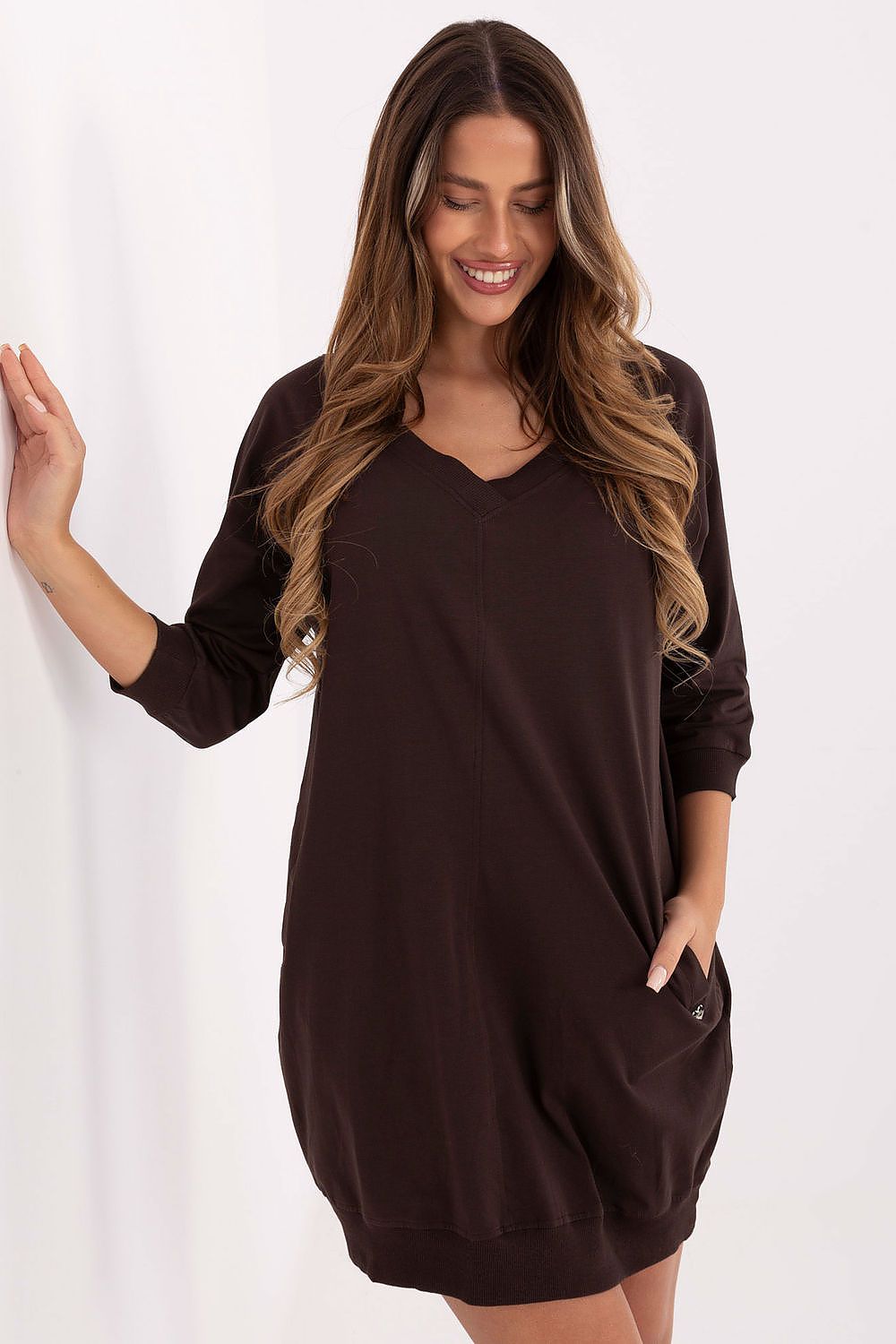 brown mini dress casual Rory Mini Dress - Plum Brown | Mini Dress main image 1