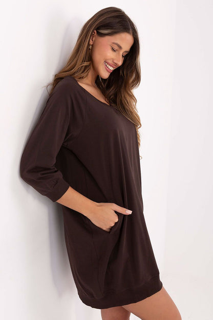 brown mini day dress alternate angle