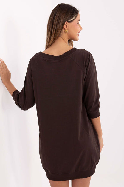 brown mini day dress detail view