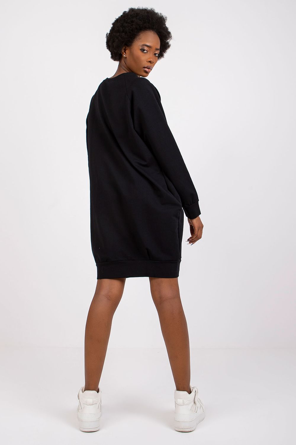navy blue long sleeve mini day dress view 22