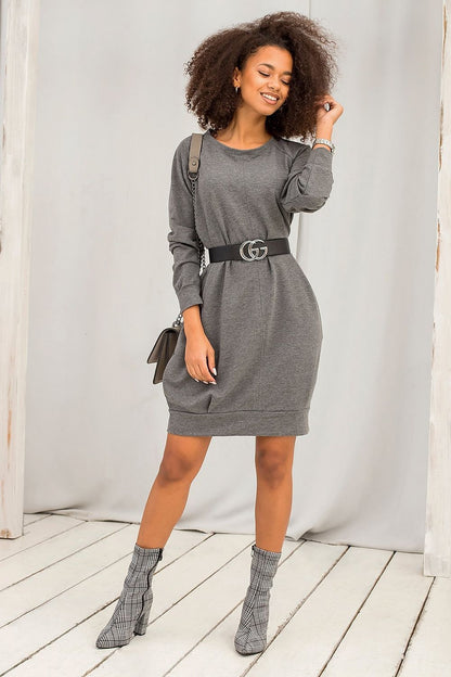 navy blue long sleeve mini day dress view 34