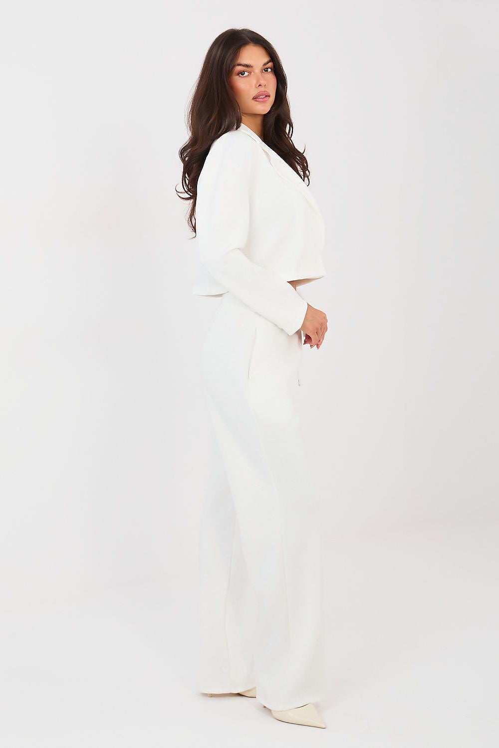 brown long sleeve maxi matching set side view