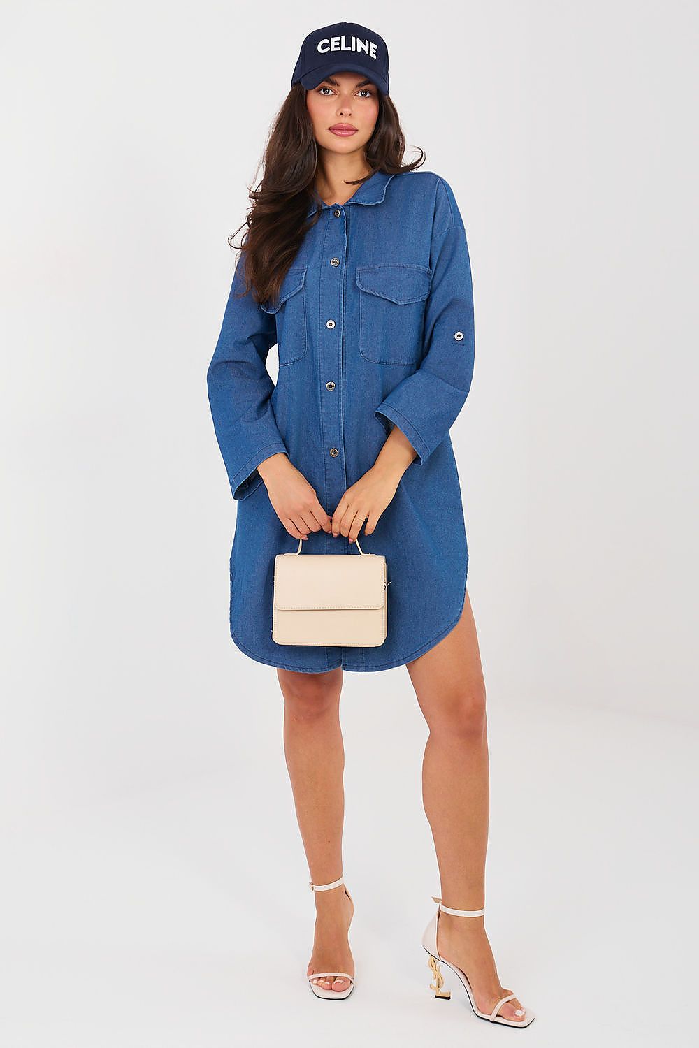 navy blue long sleeve day dress view 6