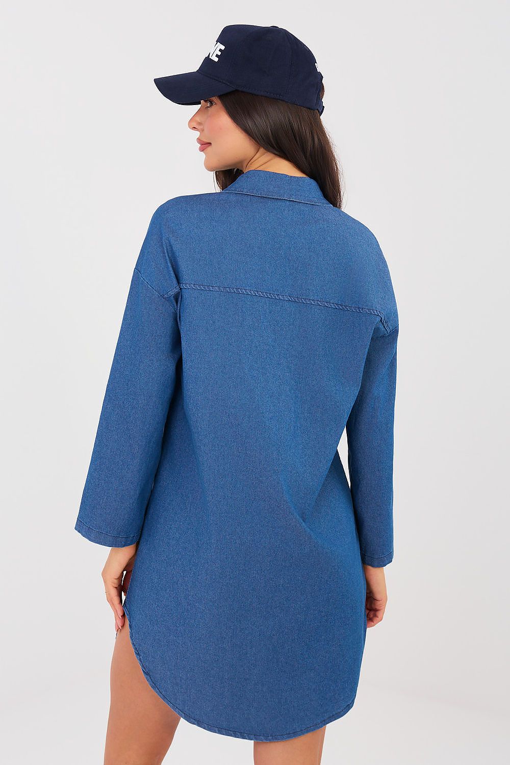 navy blue long sleeve day dress view 7
