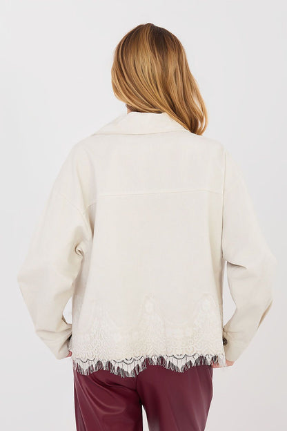 pink lace long sleeve denim jacket view 14